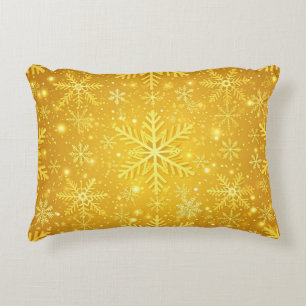 Golden Snow Accent Pillow