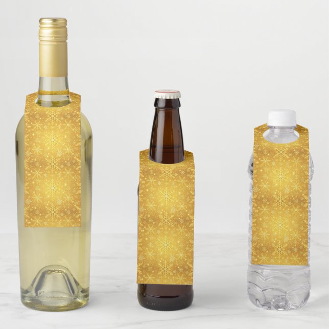 Golden Snow Bottle Hanger Tag (In Situ)