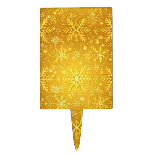Golden Snow Cake Topper