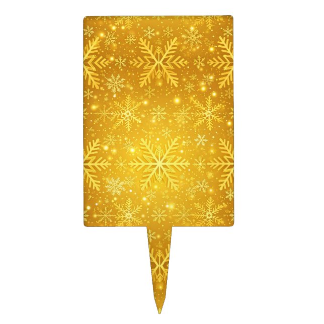 Golden Snow Cake Topper (Front)