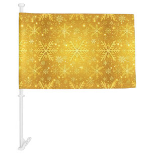 Golden Snow Car Flag