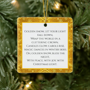 Golden Snow Ceramic Ornament