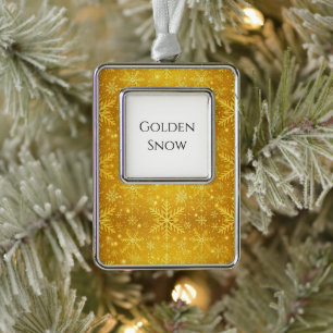 Golden Snow Christmas Ornament