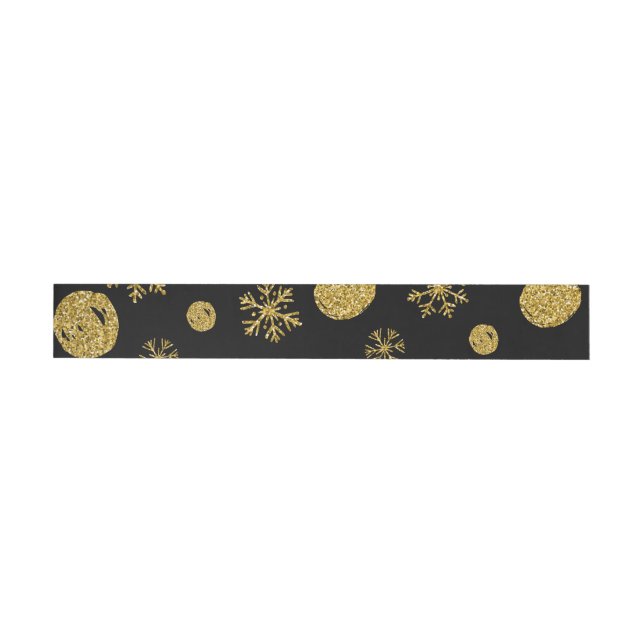 Golden Snow Flakes 2 Wrap Around Label (Individual)