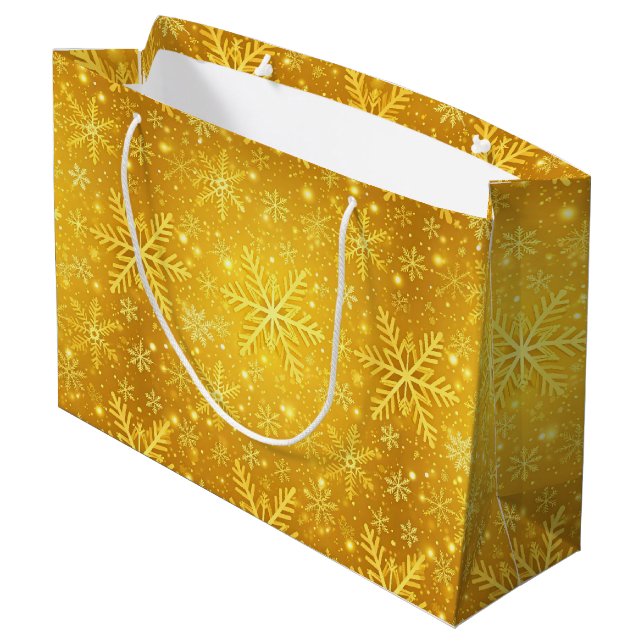 Golden Snow Large Gift Bag (Back Angled)