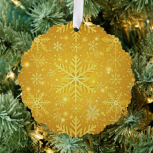Golden Snow Ornament Card