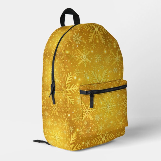 Golden Snow Printed Backpack (Back Corner Left)