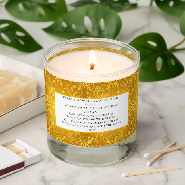 Golden Snow Scented Candle (Lit)