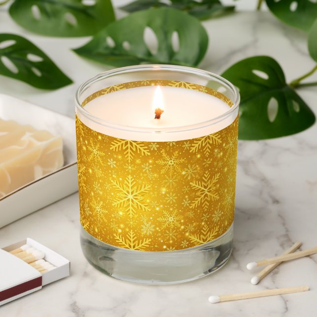 Golden Snow Scented Candle (Lit)