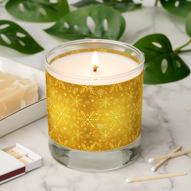 Golden Snow Scented Candle (Lit)