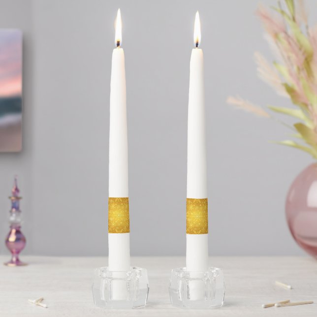 Golden Snow Taper Candle (In Situ)