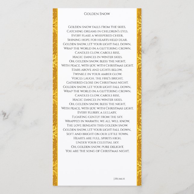 Golden Snow Thank You Card (Front)