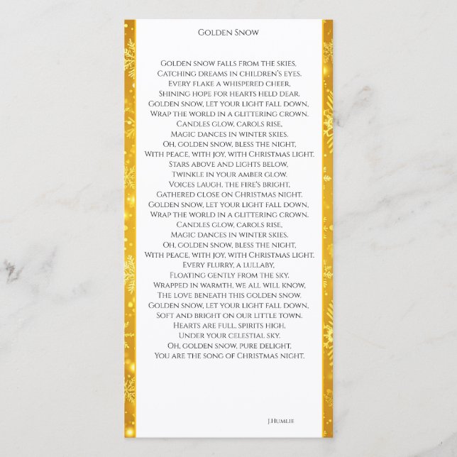 Golden Snow Thank You Card (Front)
