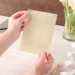 Golden Snow Vellum Invitations