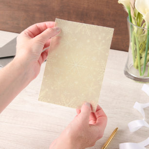 Golden Snow Vellum Invitations