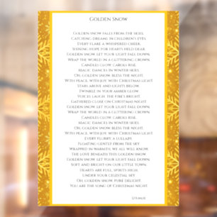 Golden Snow Window Cling