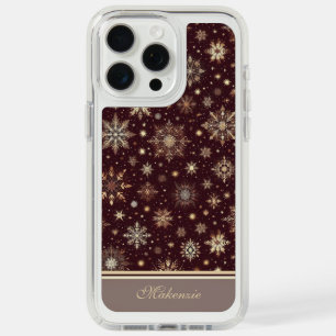 Golden Snowfall: Christmas’s Shimmering Elegance iPhone 15 Pro Max Case