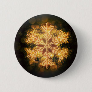 Golden Snowflake Button