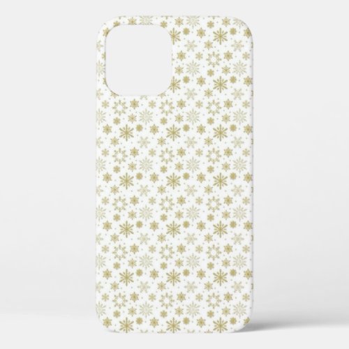 Golden Snowflake Design Phone Case