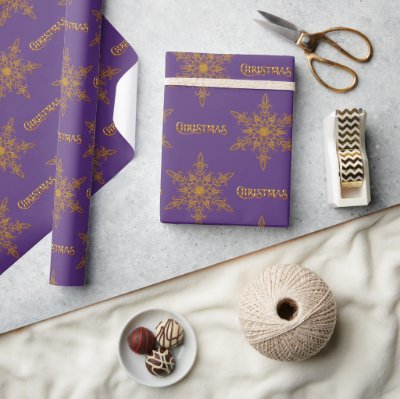 Golden Snowflake Elegance Purple Christmas