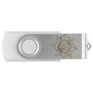Golden Snowflake Flash Drive