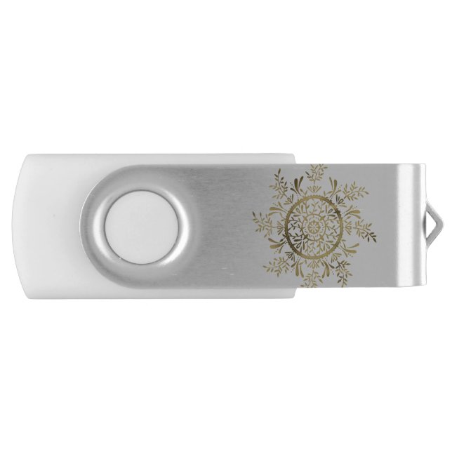 Golden Snowflake Flash Drive (Front)
