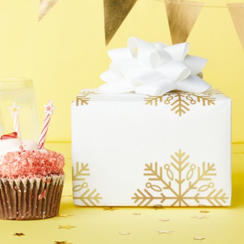 Golden Snowflake Gift Wrapping Paper