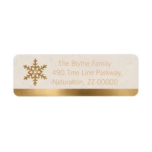 Golden Snowflake on Natural Flecked Label