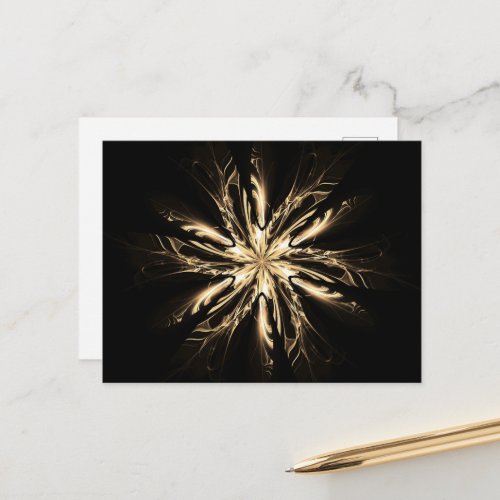 Golden Snowflake Postcard