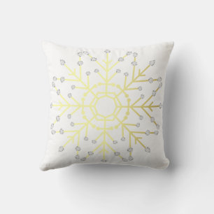 Golden Snowflake  Throw Pillow