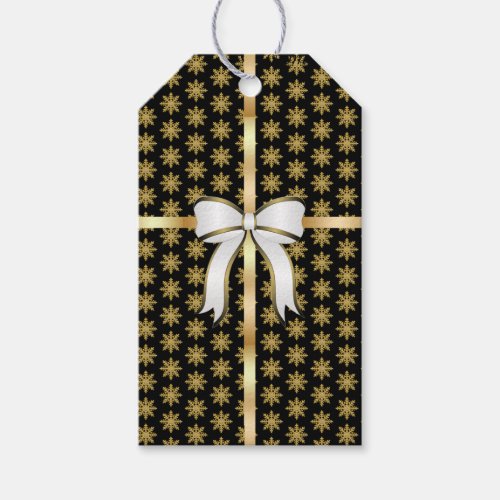 Golden Snowflake Wine Gift Tag