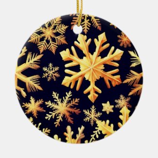 Golden Snowflakes and black background color