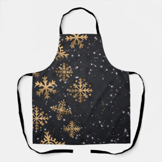 Golden snowflakes apron