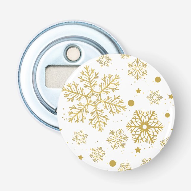 Golden snowflakes bottle opener (Front)