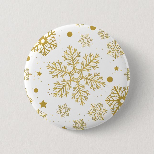 Golden snowflakes button (Front)