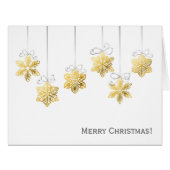 Golden snowflakes Christmas card (Front Horizontal)