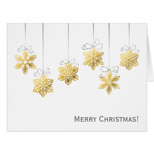 Golden snowflakes Christmas card (Front Horizontal)
