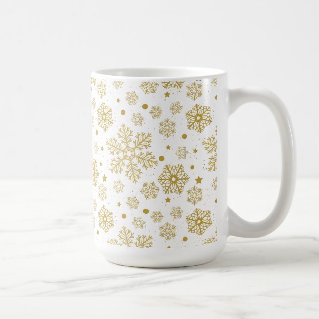 Golden snowflakes coffee mug (Right)