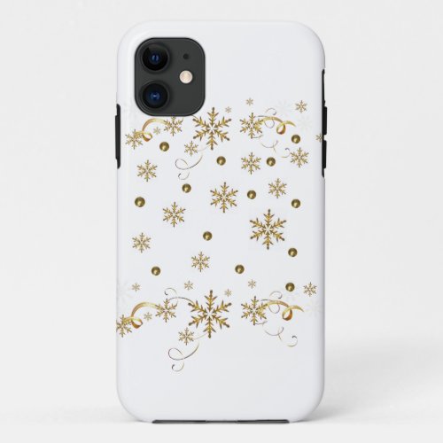 Golden Snowflakes design iPhone iPhone 11 Case