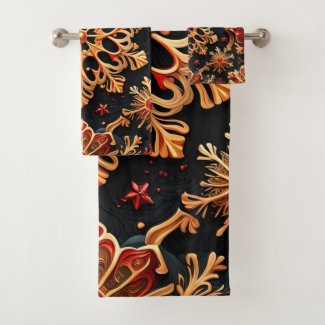 Golden Snowflakes Elegant  Winter holidays Design 