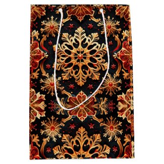 Golden Snowflakes Elegant  Winter holidays Design 