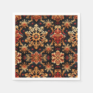Golden Snowflakes Elegant Winter holidays Design Napkins