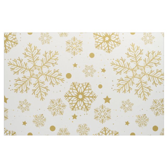 Golden snowflakes fabric (Fat Quarter)