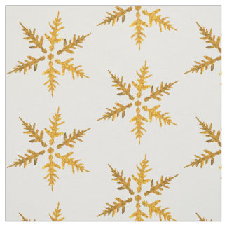 Golden Snowflakes Fabric