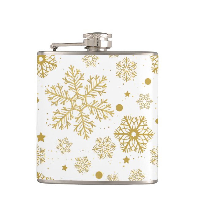 Golden snowflakes flask (Front)