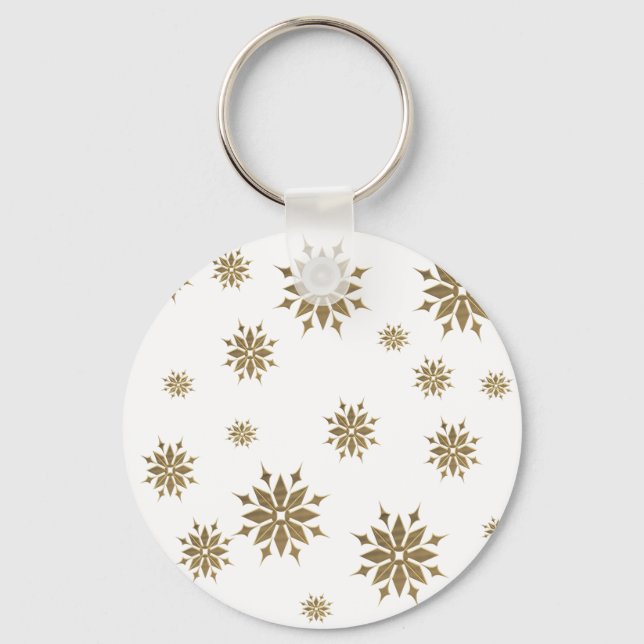 Golden snowflakes keychain (Front)