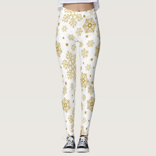 Golden snowflakes leggings (Front)