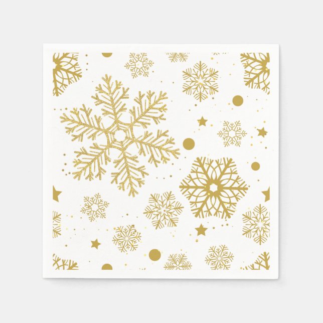 Golden snowflakes napkins (Front)