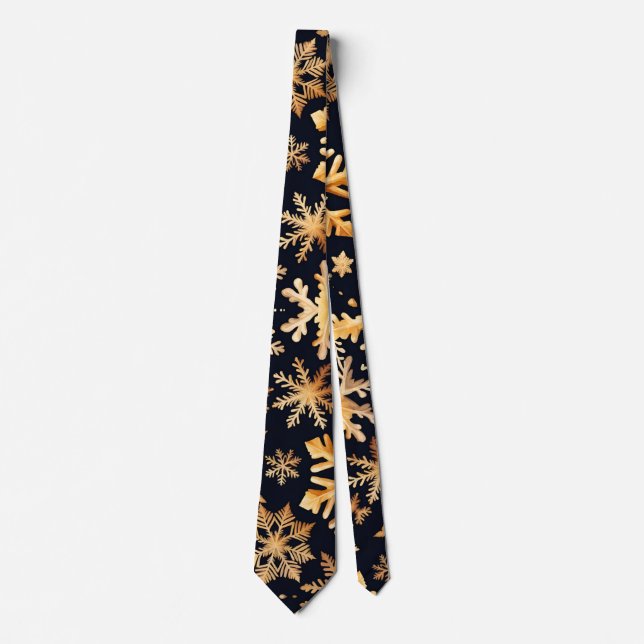 Golden Snowflakes   Neck Tie (Front)