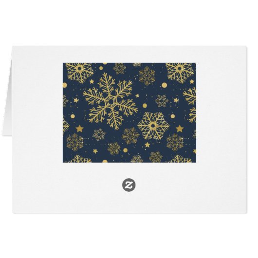 Golden snowflakes on navy (Back Horizontal)